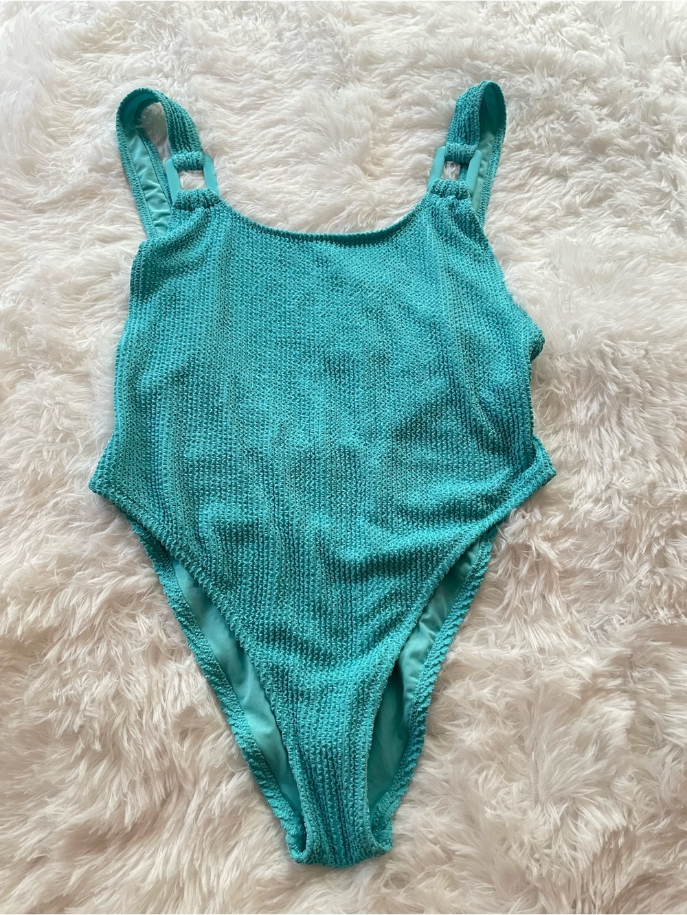 Aerie women’s Turquoise Textured One-Piece Swimsuit 🩱 size M